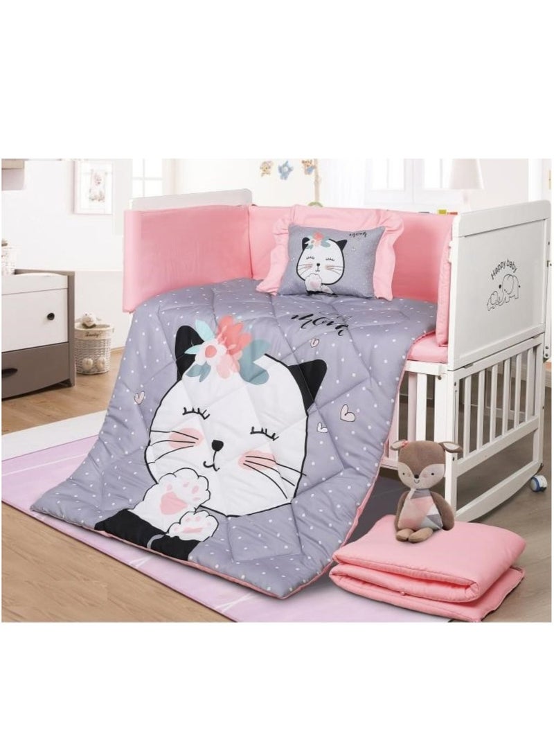 Hours Luxury Newborn Bedding Set – 5 Pieces with Protective Bumpers for Your Baby, Elegant Design & Ultimate Comfort - Image 2