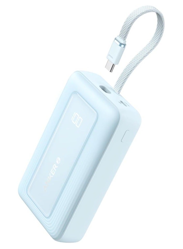 Ankey Anker Zolo Power Bank (20K, 30W, Built-In USB-C Cable) Blue - Image 1