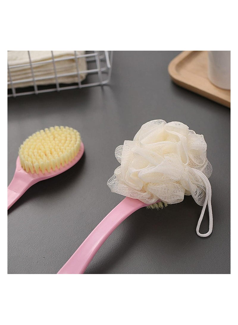 2in1 Loofah Shower Pouf Bath Sponge Back Scrubber Lufah Bath Shower - Puff Body Scrubber Exfoliator Sponge for Body Wash Shower for Women and Men (Assorted Color) - Image 1