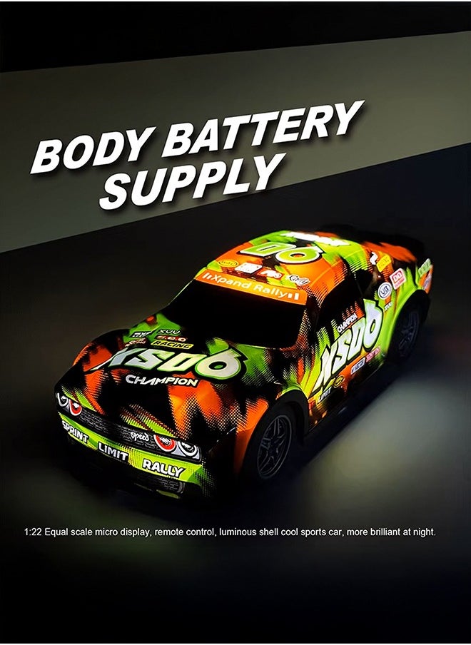 gearbox Luminous Remote Control Car, Light Up RC Car Toys, 2.4GHz 1:22 Scale 15KM/H Off-Road with Cool LED Lights Racing Rechargeable Toy Car for Christmas Birthday Kids Boys for 6-7 8-12 Year Old- Green  - Image 4