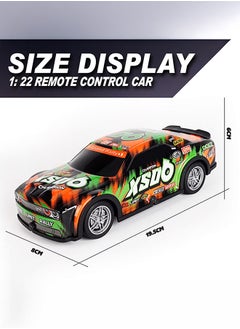 gearbox Luminous Remote Control Car, Light Up RC Car Toys, 2.4GHz 1:22 Scale 15KM/H Off-Road with Cool LED Lights Racing Rechargeable Toy Car for Christmas Birthday Kids Boys for 6-7 8-12 Year Old- Green  - Image 5