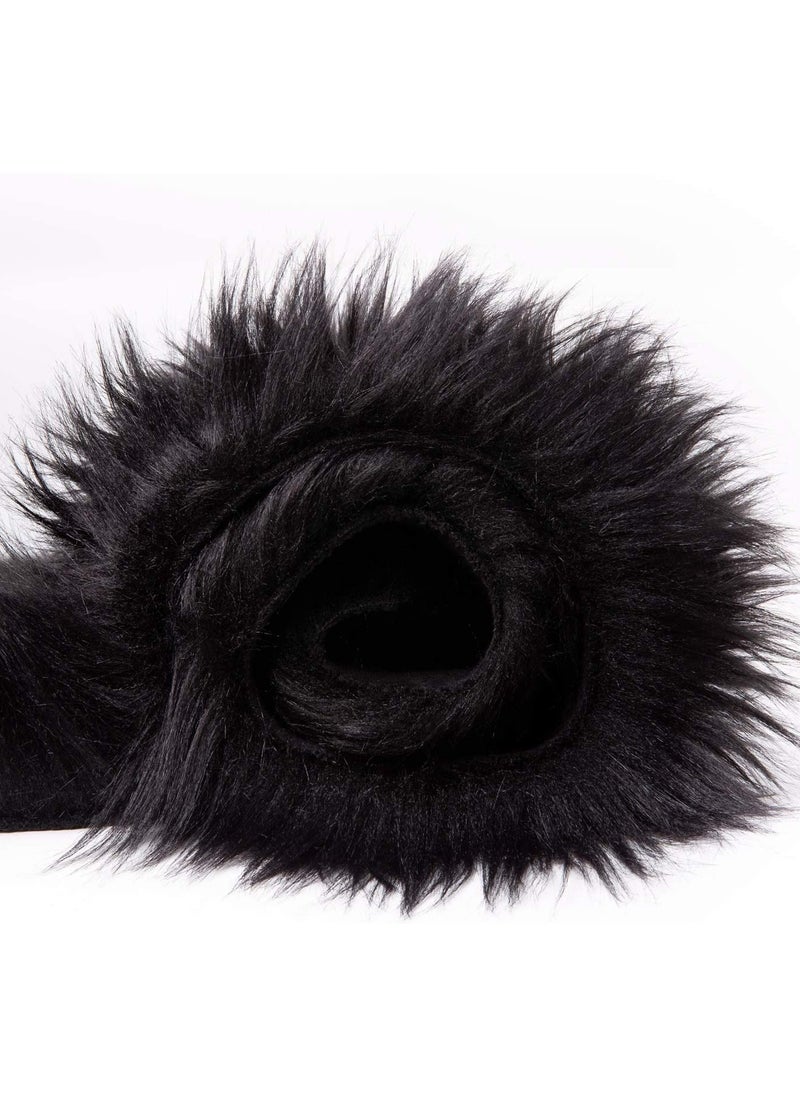 AIWANTO Home Decor Rug Area Rug Mat for Home Living Area Rug Faux Fur Rug Fluffy Carpet Soft Faux Sheepskin Bedroom Floor Mat Black 60x90cm  - Image 2