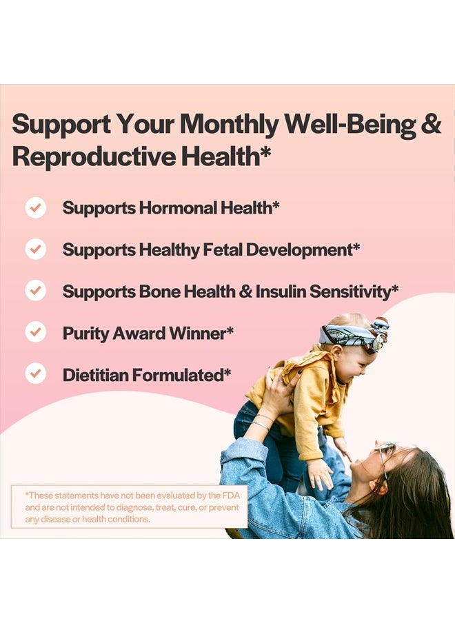 Wholesome Story - Myo-Inositol & D-Chiro Inositol Capsules with MTHF, Folate, Vitamin D | Support for Ovarian Function, Hormone Balance, & Homocysteine Levels | Fertility Supplements for Women | 360 Count 40:1 Ratio - Image 1