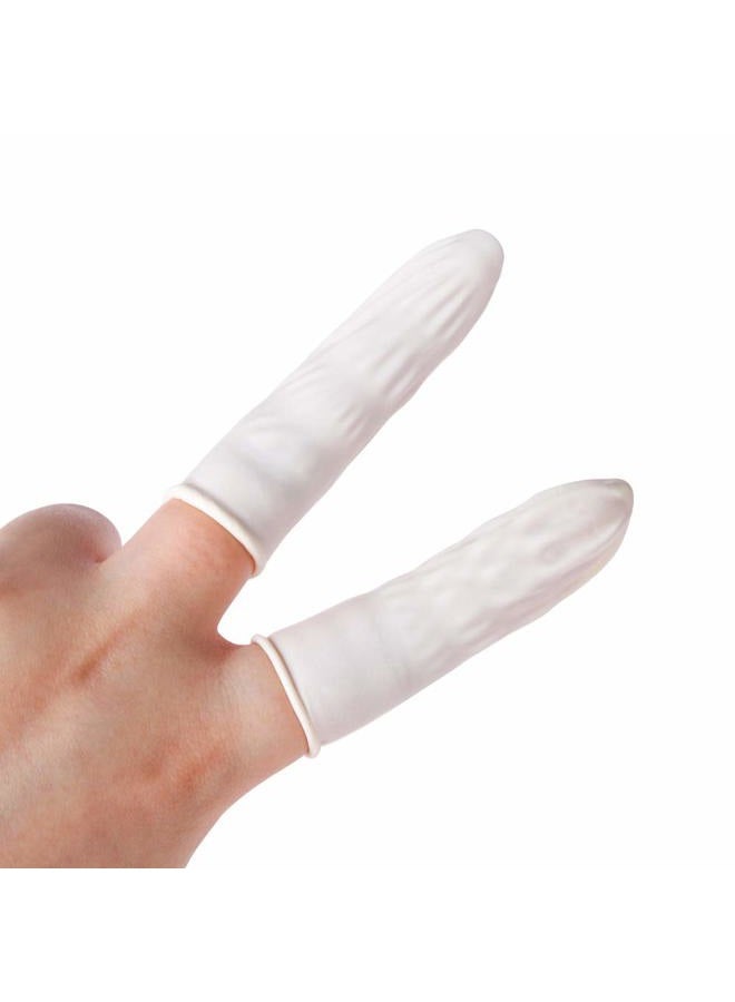 Lind Kitchen 150pcs Disposable Latex Finger Cots Protective Fingertips Gloves Rubber Industrial Fingerstall Sleeves 65x25mm (White) - Image 3