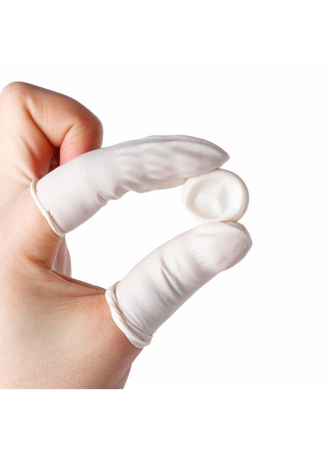 Lind Kitchen 150pcs Disposable Latex Finger Cots Protective Fingertips Gloves Rubber Industrial Fingerstall Sleeves 65x25mm (White) - Image 4