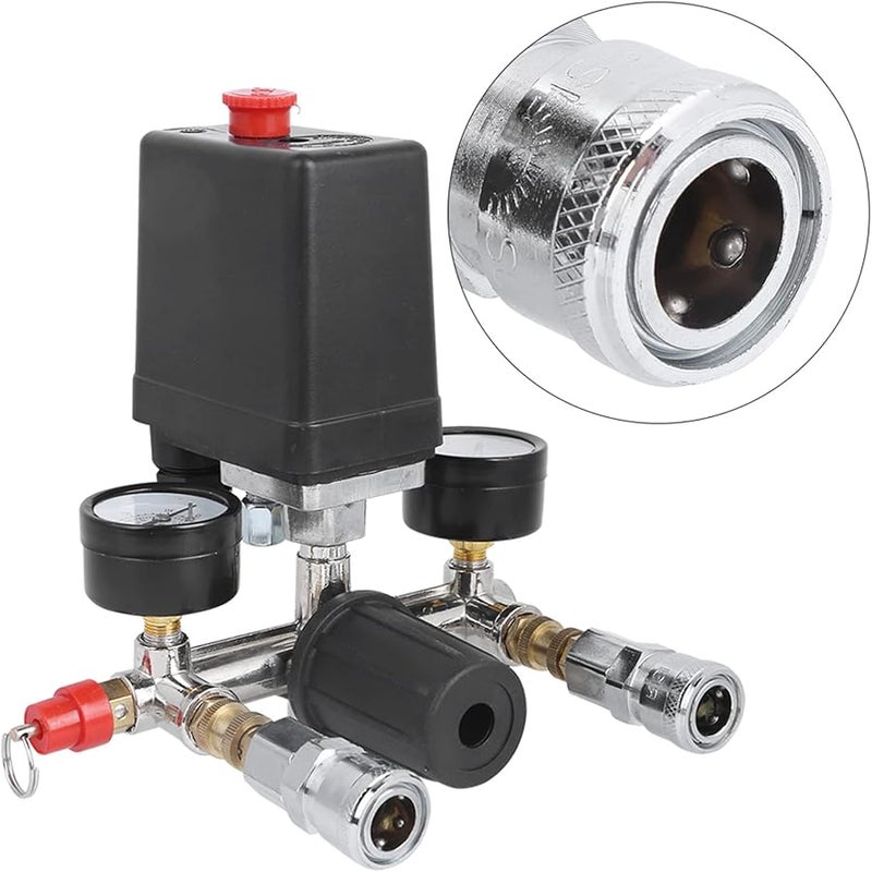 Air Compressor Pressure Control Switch Valve Manifold Regulator Assembly - Image 4