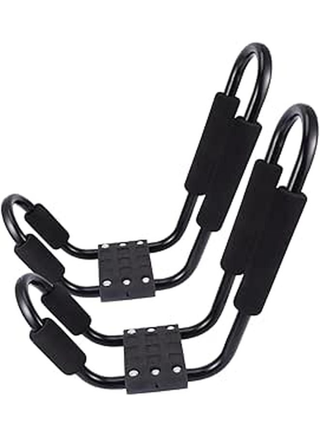 Detachable Kayak Roof Rack 2 Pcs Set Black Car Storage Shelf for Canoe Outdoor Water Sports - Image 1