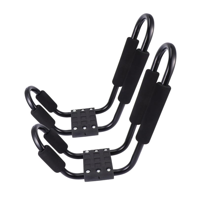 Detachable Kayak Roof Rack 2 Pcs Set Black Car Storage Shelf for Canoe Outdoor Water Sports - Image 2