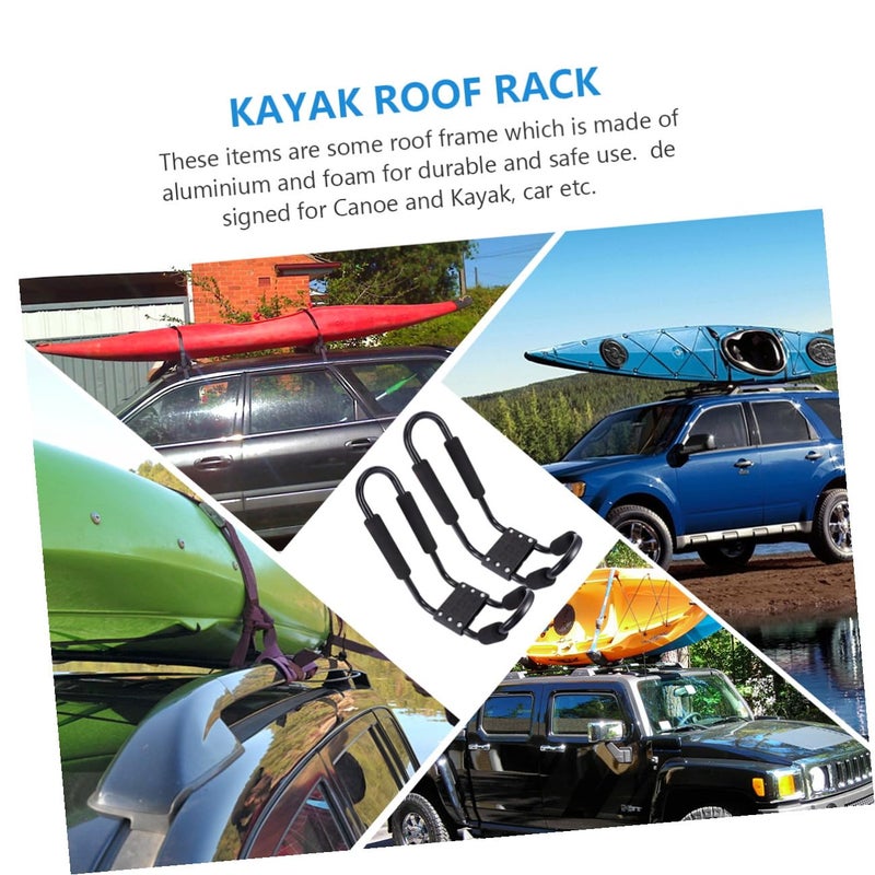 Detachable Kayak Roof Rack 2 Pcs Set Black Car Storage Shelf for Canoe Outdoor Water Sports - Image 5
