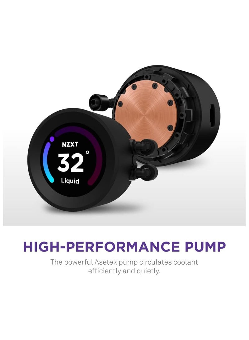 NZXT Kraken Elite 360mm AIO CPU Cooler with Customizable LCD Display, High-Performance Pump, and 3 F120P Fans - Black  - Image 5