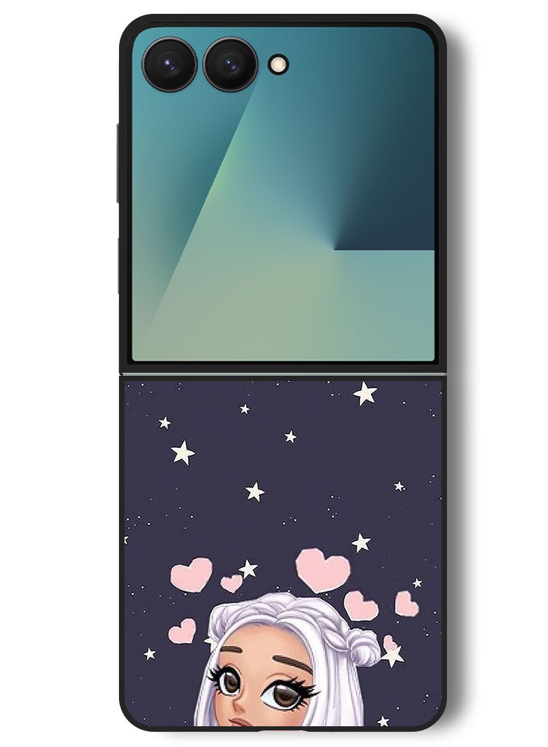 Theodor Case Compatible with Samsung Galaxy Z Flip 7 - 6.9 Inch Protection Shockproof Bumper Cover Love Star Background - Image 1