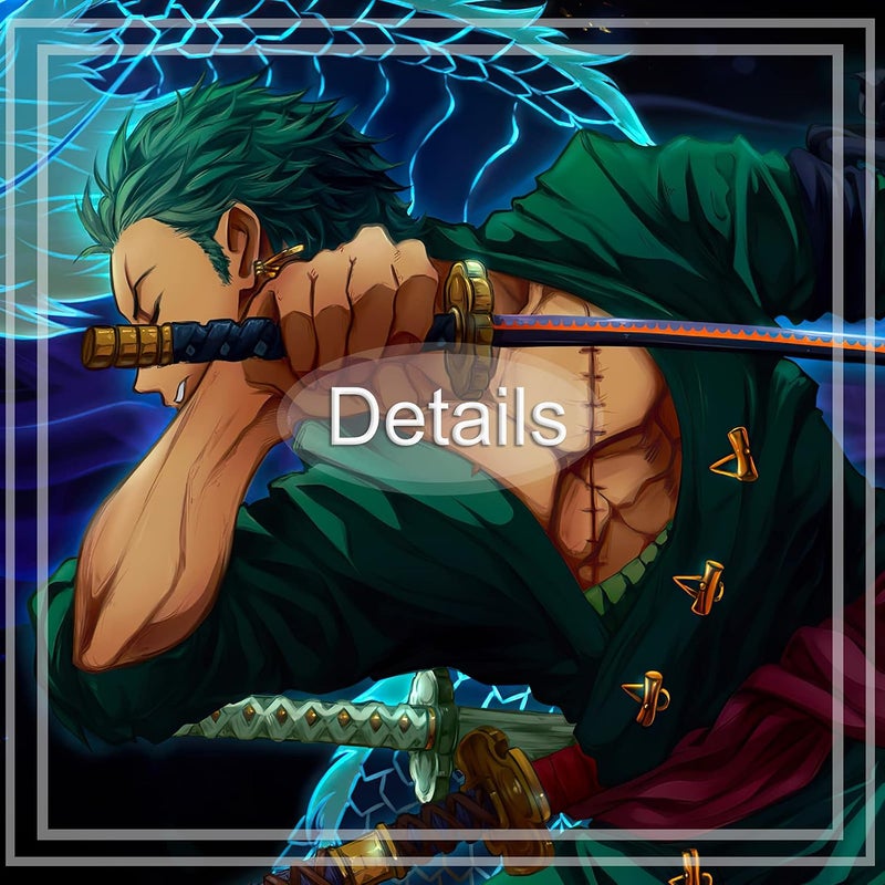 KAIWALK Anime Poster Roronoa Zoro Poster Print on Canvas Painting Wall Art for Living Room Decor Boy Gift (With Frame, Q-Zoro 2) - Image 3