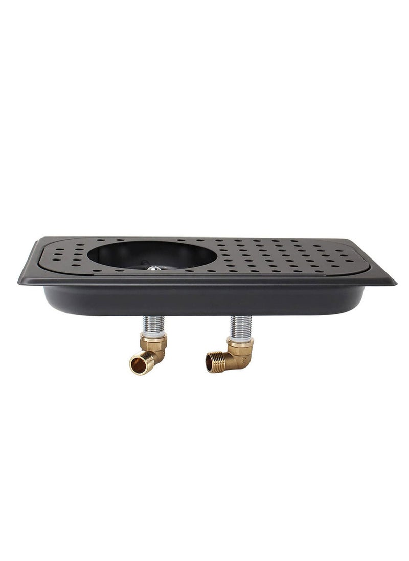 MIBRU - Pitcher RINSER with Side Sprays Drain and Drip Tray for Barista Coffee Bar Glass Cup Cleaner Milk Tea Washer Stainless Steel Kitchen Sink 34x19x14cm Compatible Replacement Part Espresso Machine - Image 1