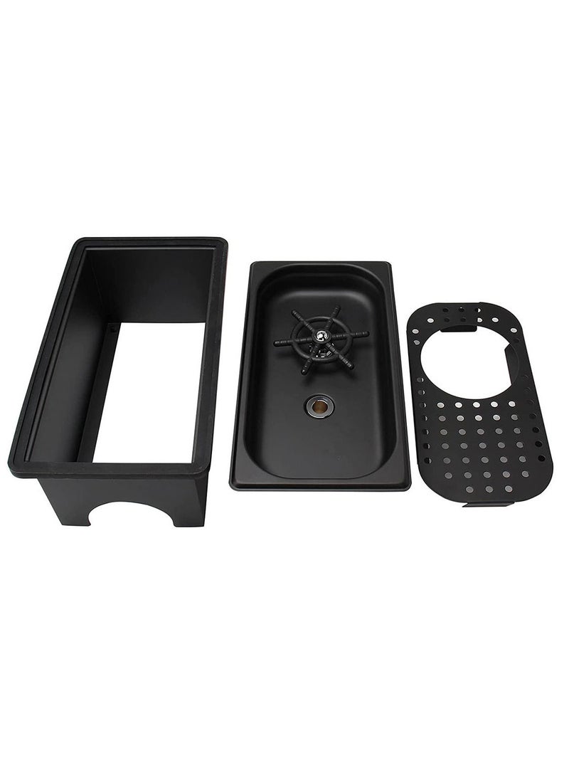 MIBRU - Pitcher RINSER with Side Sprays Drain and Drip Tray for Barista Coffee Bar Glass Cup Cleaner Milk Tea Washer Stainless Steel Kitchen Sink 34x19x14cm Compatible Replacement Part Espresso Machine - Image 1