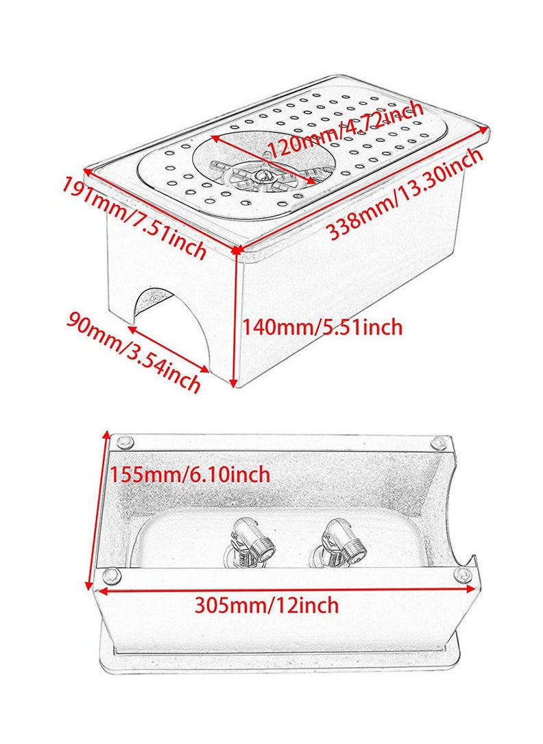 MIBRU - Pitcher RINSER with Side Sprays Drain and Drip Tray for Barista Coffee Bar Glass Cup Cleaner Milk Tea Washer Stainless Steel Kitchen Sink 34x19x14cm Compatible Replacement Part Espresso Machine - Image 1
