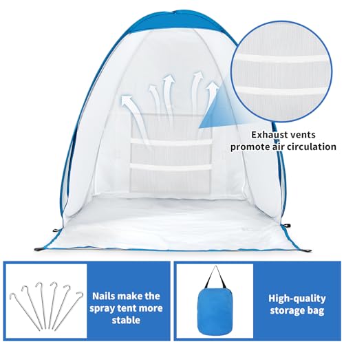 Bofoho Spray Paint Booth Tent - Portable and Foldable Spray Paint Booth Tool with Vents, Tool for Small DIY Painting, Pop-up, Windproof, Easy-to-Clean Paint Station (Blue) - Image 4