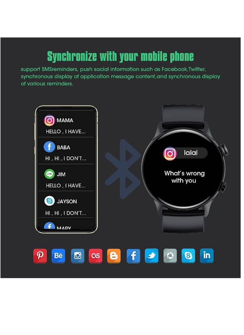 Roxxon - Smart Watch With Text And Call Fitness Tracker AMOLED Always On Display Bluetooth Watch IP68 Waterproof Level Activity Tracker With Heart Rate And Sleep Monitor Smart Watch For iOS & Android - Image 1