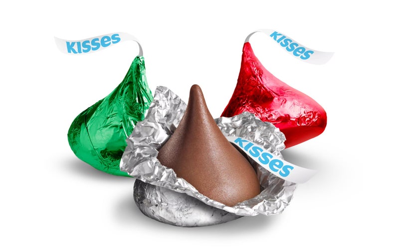 Holiday Kisses Milk Chocolate Christmas Colors, 1 lb Bulk Bag (Approx. 95 Pieces) - Red, Green, and Silver Foil Wrapped Chocolate for Holiday Parties, Stocking Stuffers, Candy Bowls, and Baking - Image 2