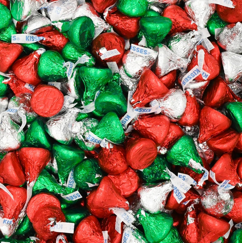 Holiday Kisses Milk Chocolate Christmas Colors, 1 lb Bulk Bag (Approx. 95 Pieces) - Red, Green, and Silver Foil Wrapped Chocolate for Holiday Parties, Stocking Stuffers, Candy Bowls, and Baking - Image 5