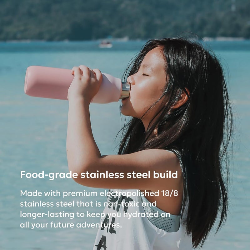 LARQ Bottle Twist Top 500 ml - Insulated Stainless Steel Drinking Bottle | Thermos Flask, BPA-Free | Reusable Water Bottle for Camping, Office and Travel | Keeps Drinks Cold and Hot, Himalayan Pink - Image 2