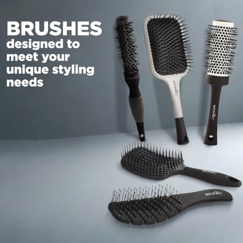 Ikonic Artistic Paddle Hair Brush with Anti Static Bristles & Ball-Tipped Nylon Pins Ideal for Men & Women,Salon/Personal Grooming, Straightening, Smoothing, Detangling Hair - White & Black - Image 5