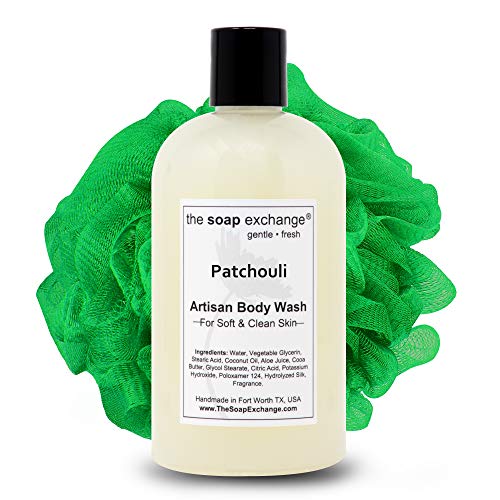 The Soap Exchange Body Wash - Patchouli Scent - Hand Crafted 12 fl oz / 354 ml Natural Artisan Liquid Soap for Hand, Face & Body, Shower Gel, Cleanse, Moisturize, & Protect. Made in the USA. - Image 1