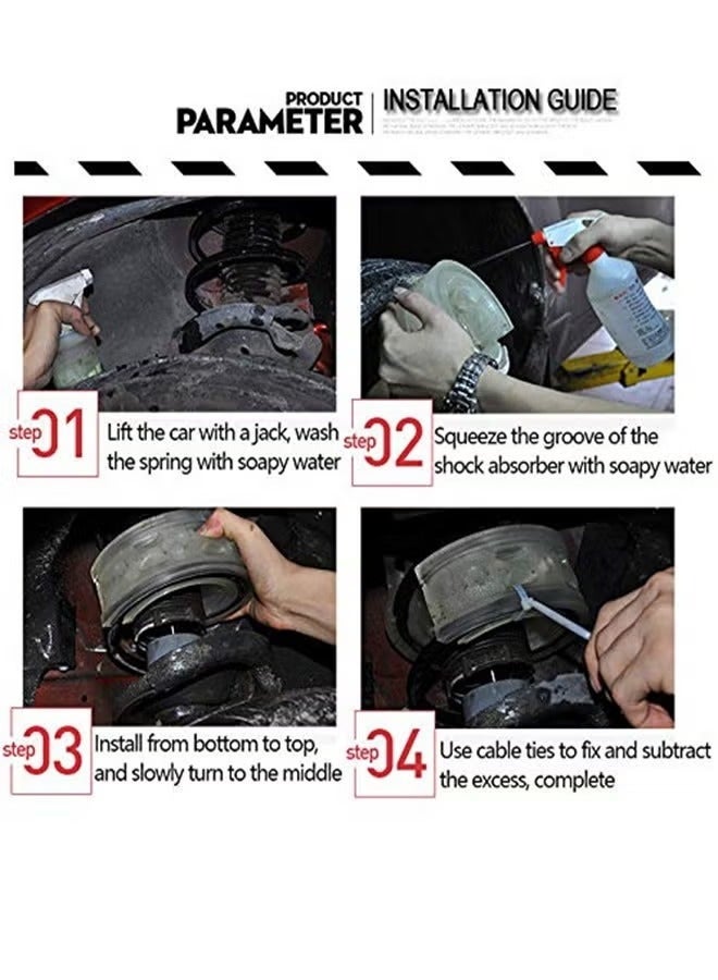WALALLA 2Pcs Universal Car Shock Absorber Spring Bumper Power Auto Buffers B Type Spring Bumpers Rubber - Image 3