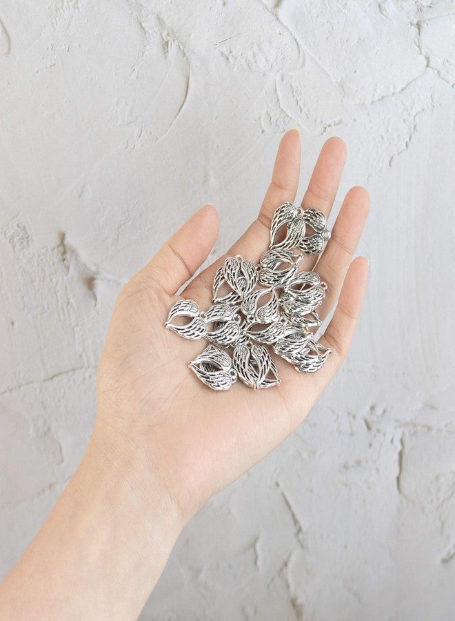 AUEAR, 48 Pack Angel Wings Charms Antique Silver Tone for Bracelets Necklace Jewelry Making - Image 4