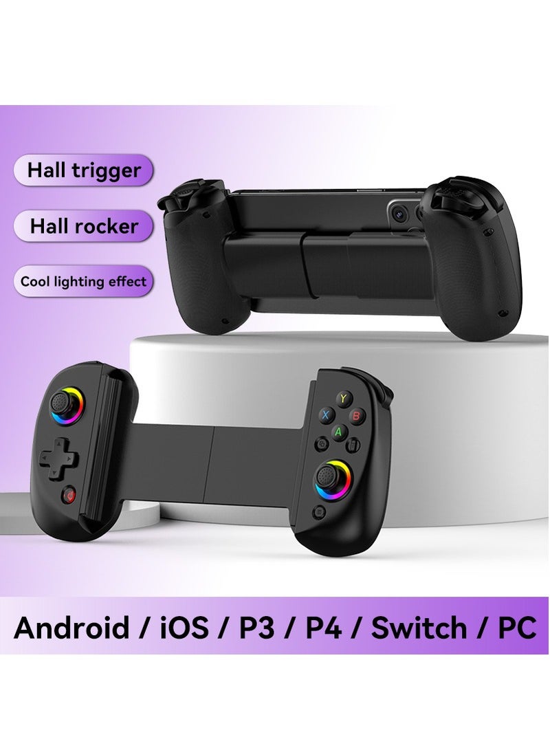 وحدة تحكم الألعاب المحمولة D8 لأجهزة iPhone/Android/PC/Nintendo Switch/PS4، ألعاب سحابية، مع عصا تحكم بتأثير Hall، جيروسكوب 6 محاور (أسود) - Image 1