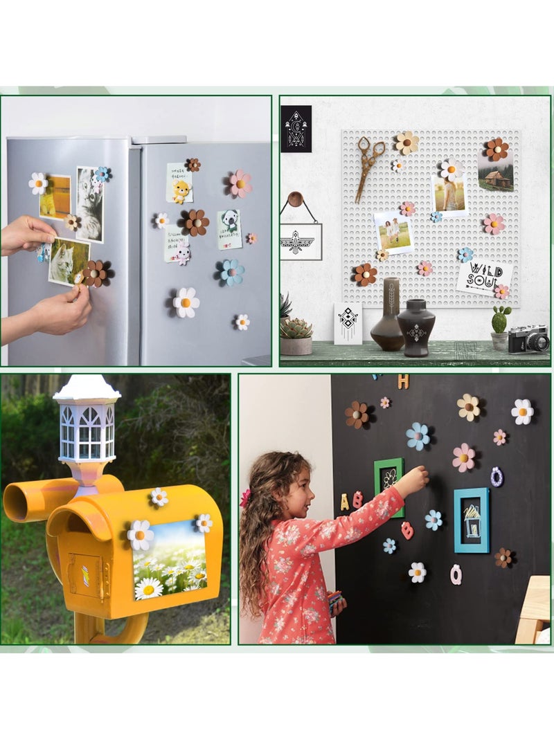 SYOSI Fridge Magnets, 25Pcs Mini Daisy Refrigerator Magnets Cute Magnets,  Magnetic Flower Decals, for Locker Whiteboards Home Office Decor, for Kitchen, Locker, Whiteboard, Home - Image 3