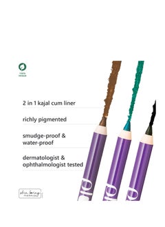 Plum Naturstudio All Day Wear Kohl Kajal Matte Finish Black Brilliance With Free Sharpener Smudge Proof Waterproof, 2-In 1 Eyeliner + Kajal Makeup 1.2G  - Image 2