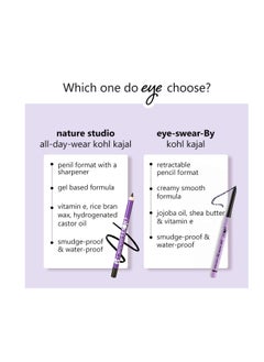 Plum Naturstudio All Day Wear Kohl Kajal Matte Finish Black Brilliance With Free Sharpener Smudge Proof Waterproof, 2-In 1 Eyeliner + Kajal Makeup 1.2G  - Image 5