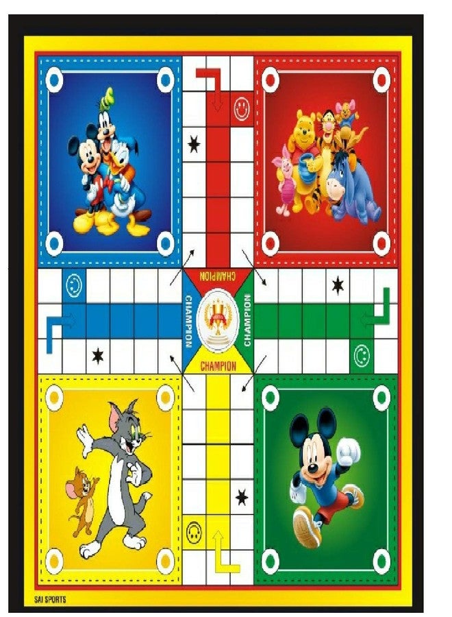 TS Playy لعبة TS Playy 2 في 1 لودو ولعبة السلم والثعبان، مطبوعة برسومات كرتونية، مناسبة للأصدقاء والعائلة والأطفال - Image 1