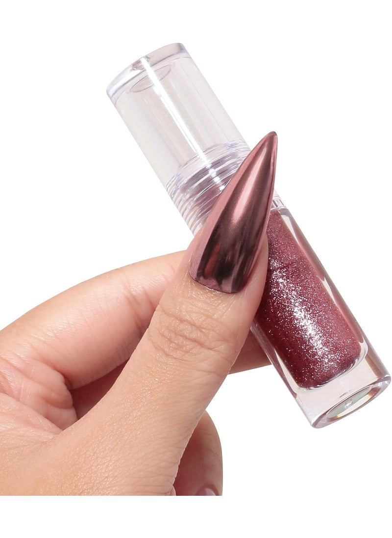 MAYCHAO - MAYCHAO 1Pc Magic Chrome Nail Powder Liquid for Nails, Mirror Effect 1Pc Rose Gold Nail Glitter Gel Nail Polish for Home Salon Nail Art Manicure DIY Decoration - Image 1