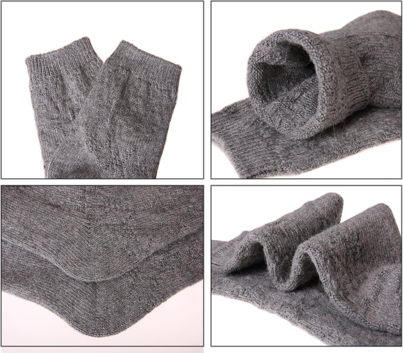 Velice Wool Socks for Women Merino Wool Boot Hiking Thick Thermal Warm Winter Crew Cushion Cozy Work Socks 5 Pairs - Image 3