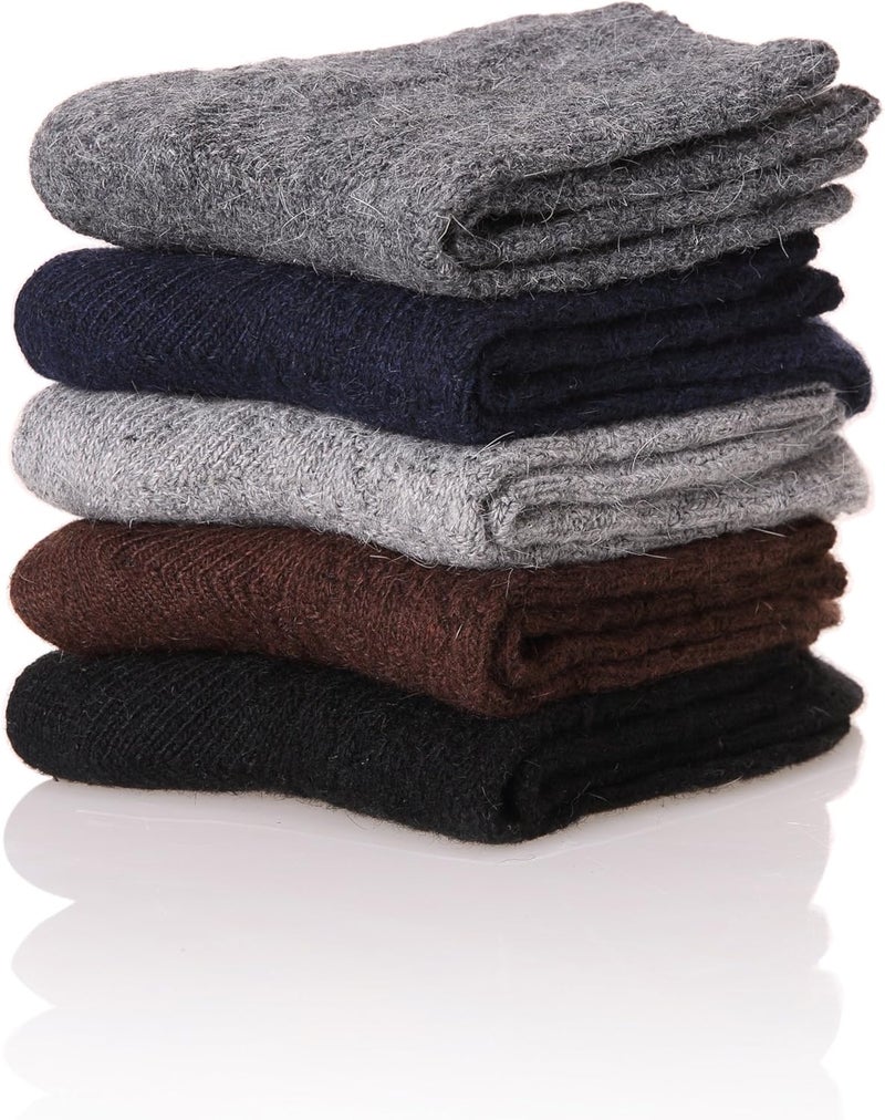 Velice Wool Socks for Women Merino Wool Boot Hiking Thick Thermal Warm Winter Crew Cushion Cozy Work Socks 5 Pairs - Image 2