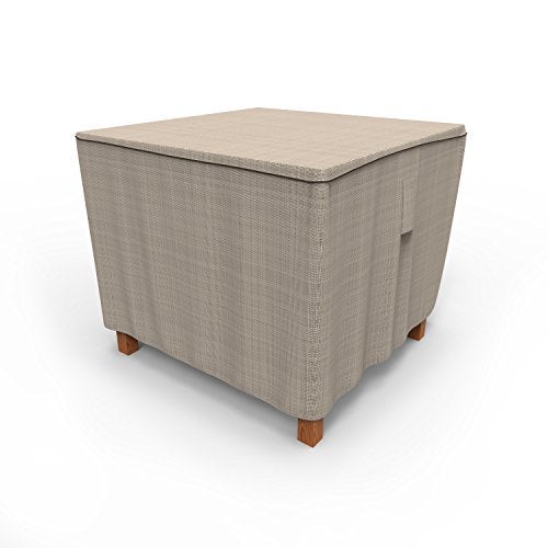 Budge P5A24PM1 English Garden Square Patio Table Cover Heavy Duty and Waterproof, Small, Tan Tweed - Image 1