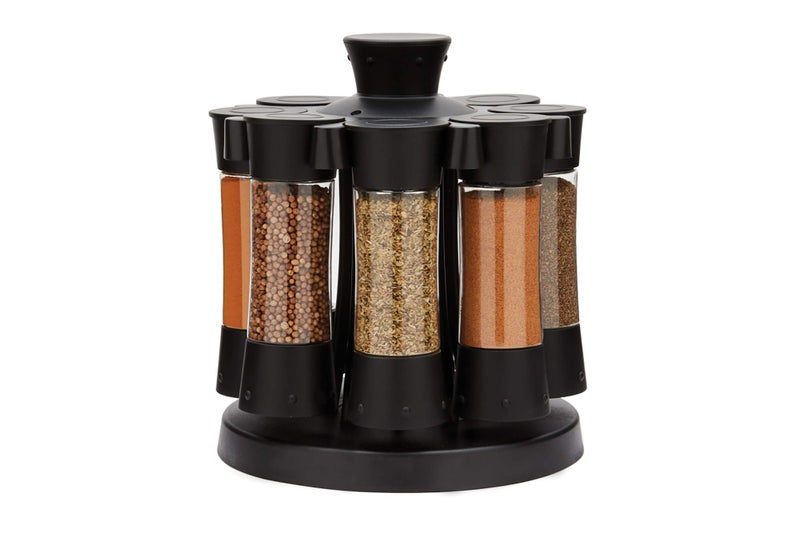 KitchenArt Kitchen Art Elite AutoMeasure Spice Professional 8 Compartments Black 745 x 745 x 825 inches 