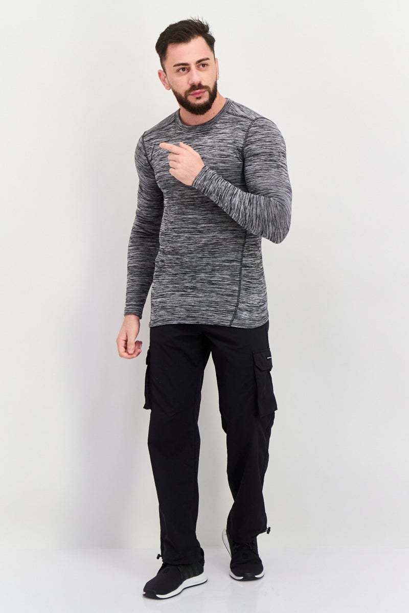 RBX Men Sportswear Fit Long Sleeves Training T-Shirt, Grey  - Image 2