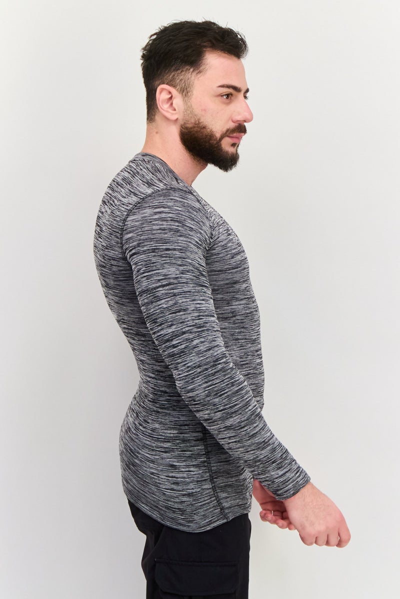 RBX Men Sportswear Fit Long Sleeves Training T-Shirt, Grey  - Image 4