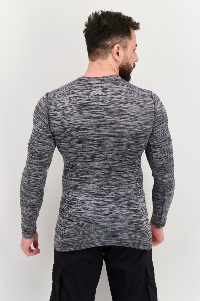 RBX Men Sportswear Fit Long Sleeves Training T-Shirt, Grey  - Image 3