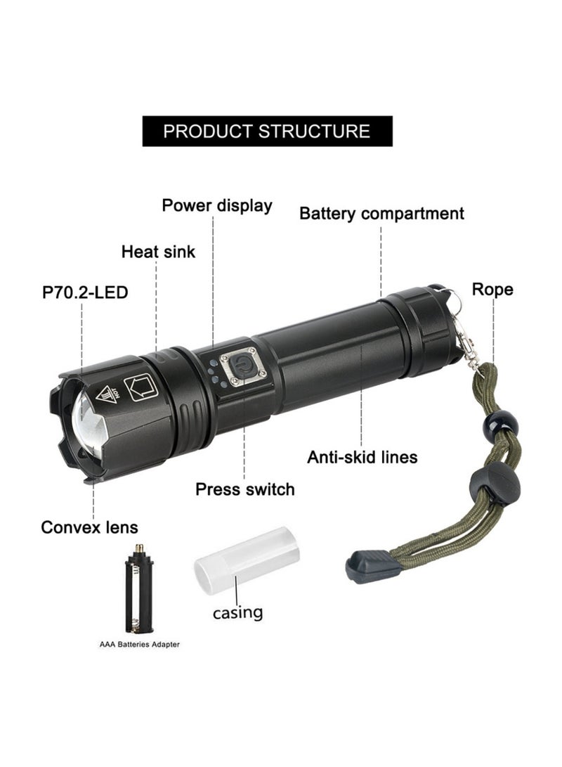 JINFANLI Rechargeable LED Flashlights High Lumens, 3000 Lumens Super Bright Flashlight,  IPX4 Waterproof Tactical Flashlights for Emergencies Camping Gift - Image 4