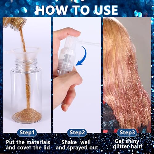 Matio 1 Pcs Glitter Duster Sprayer with Funnel, 35ml Transparent Craft Glitter Spray Bottle, Empty Plastic Pump Multi-Purpose Edible Glitter Sprayer for Cakes, Card, Flower, Scrapbooking, Cardmaking - Image 4