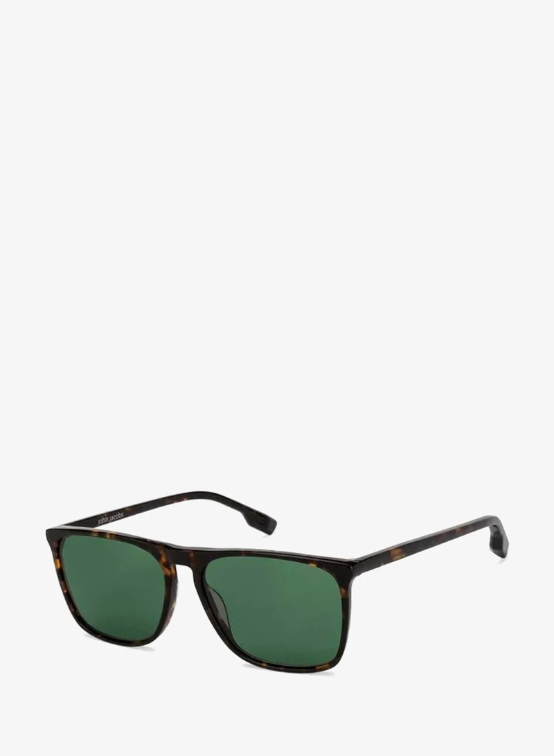 John Jacobs John Jacobs | UV Protection Sunglasses For Men & Women | Black Tortoise Green Full Rim Rectangle Large (Size-57) JJ S11089-C1-Pack of 1