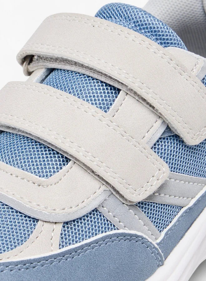 جونيورز Boys Panelled Sneakers with Hook and Loop Closure