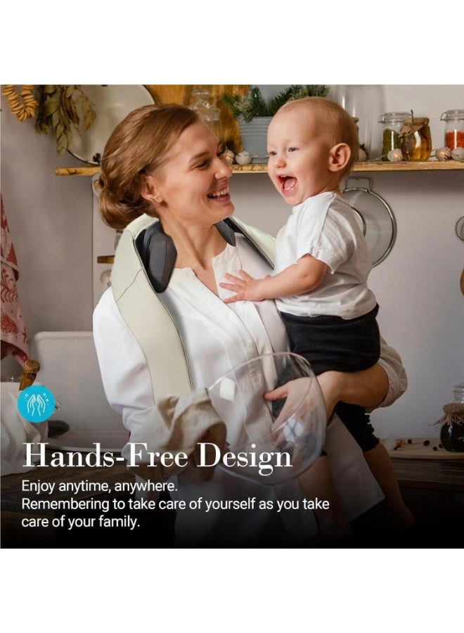 Cordless Electric Massage Pillow with Heat - Rechargeable Shiatsu Neck & Shoulder Massager - Deep Tissue Pain Relief Device for Daily Use - Image 4