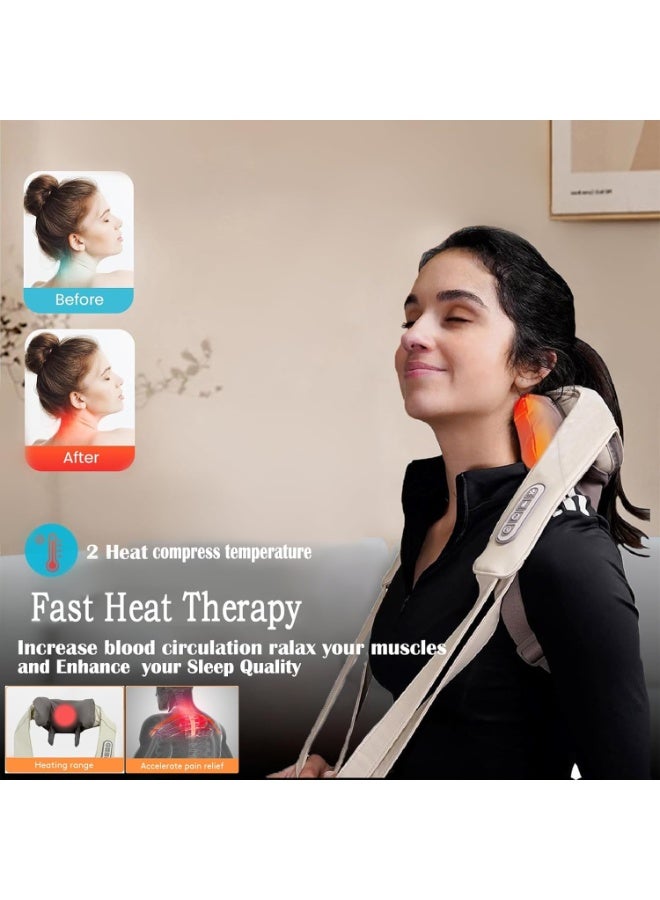 Cordless Electric Massage Pillow with Heat - Rechargeable Shiatsu Neck & Shoulder Massager - Deep Tissue Pain Relief Device for Daily Use - Image 3