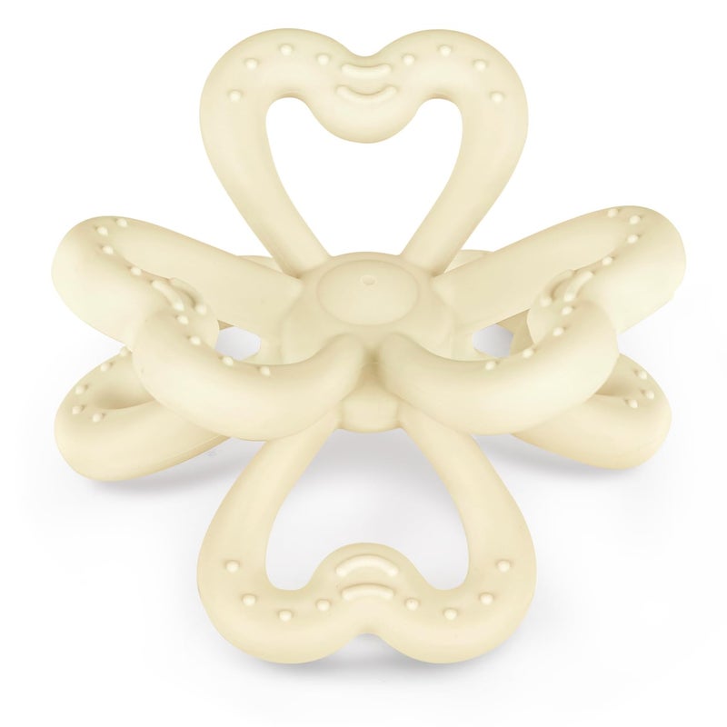 Haakaa Silicone Clover Teether Toy  Food Grade Silicone Teething Toys for Babies 36 Months 612 Months Soft  Easy Hold Chew Toy for Infant BPA Free Oat - Image 1