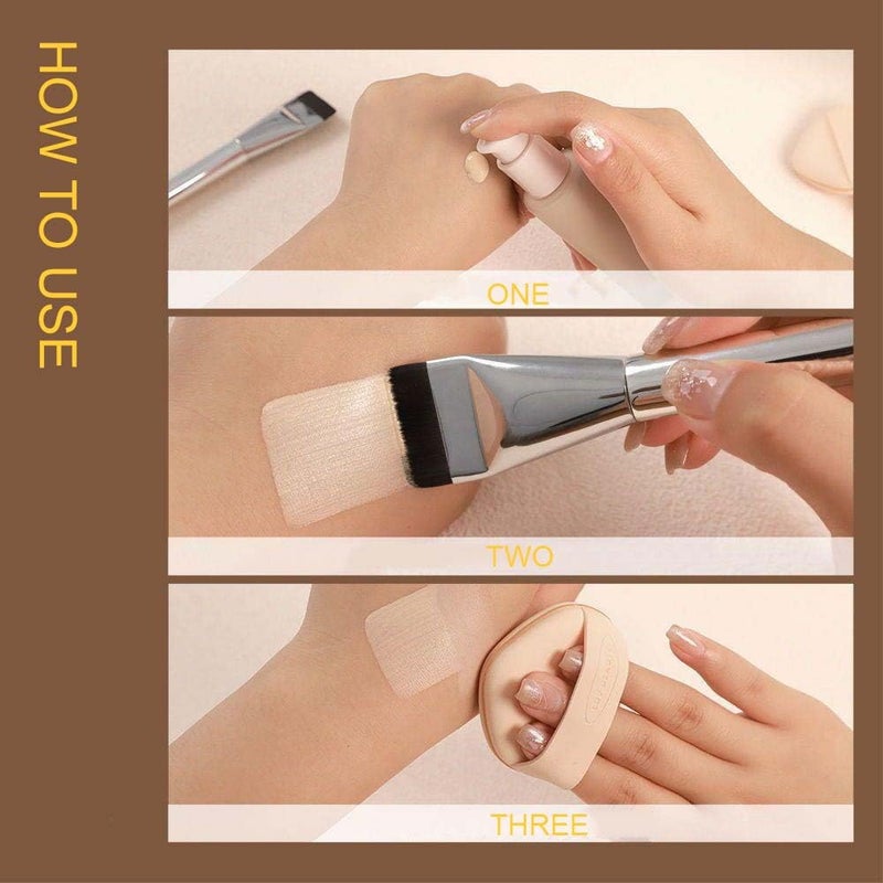COSHINE 2pcs Super Thin Blade Foundation Makeup Brush Thick Square Flat Flawless Foundation Makeup Brush, Soft Synthetic Bristles Blending Brushes (Thin Black Long) - Image 5