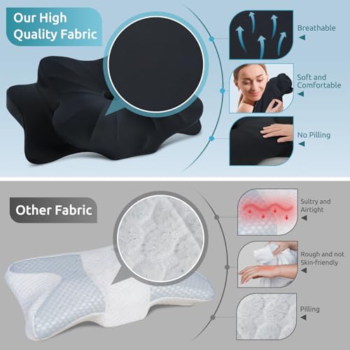DONAMA Cervical Pillow for Neck and Shoulder,Contour Memory Foam Pillow,Ergonomic Neck Support Pillow for Side Back Stomach Sleepers with Pillowcase-Standard Size - Image 5